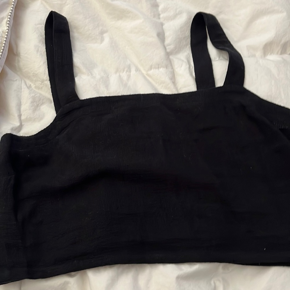 maxwell linen crop tank top